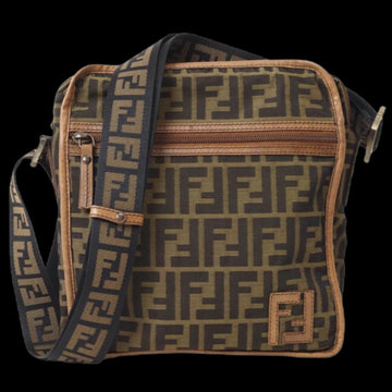 Brown Canvas Fendi Shoulder Bag
