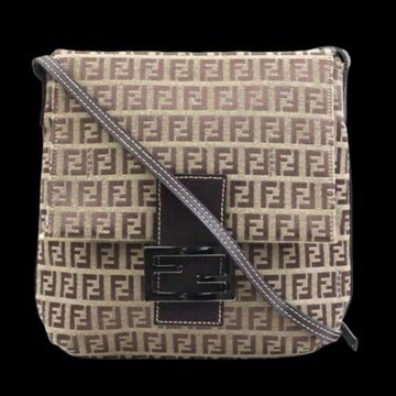 Brown Canvas Fendi Shoulder Bag