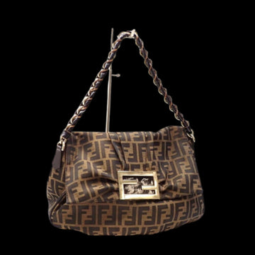 Brown Canvas Fendi Shoulder Bag