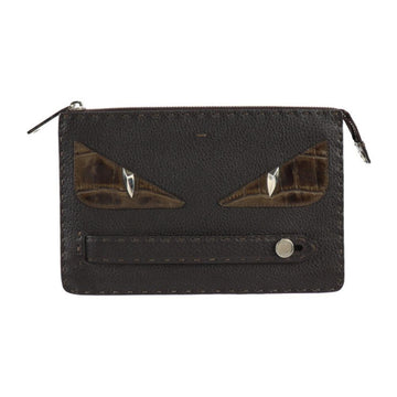 Brown Leather Fendi Clutch