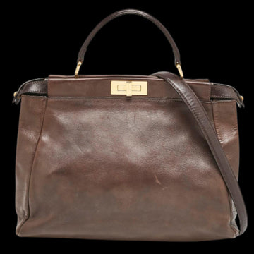 Brown Leather Fendi Peekaboo