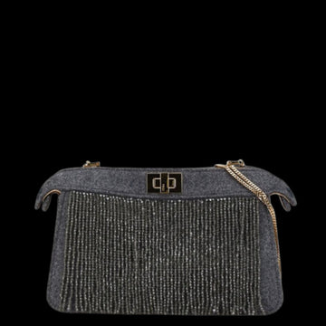 Grey Canvas Fendi Peekaboo