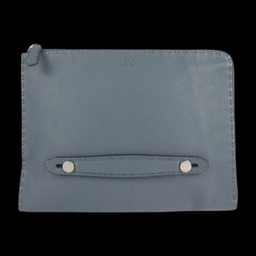 Grey Leather Fendi Clutch