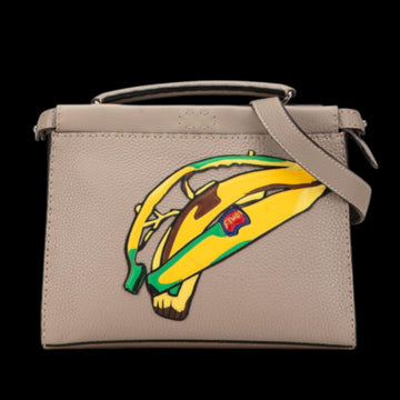 Grey Leather Fendi Peekaboo