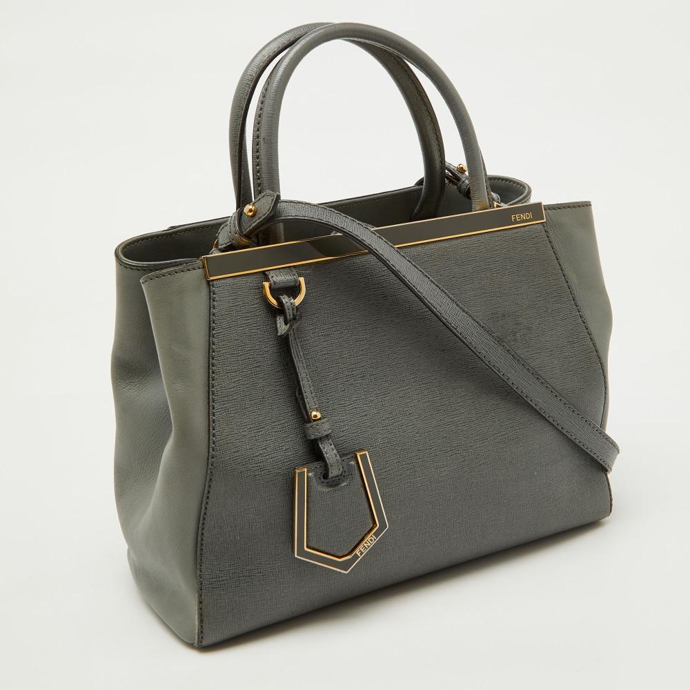 Grey Leather Fendi Tote