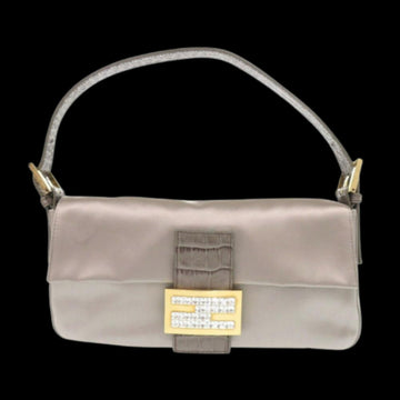 Grey Satin Fendi Handbag