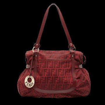 Red Canvas Fendi Shoulder Bag
