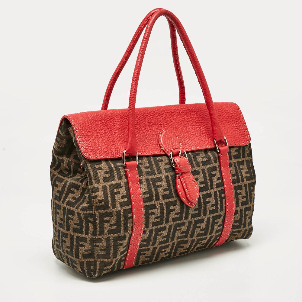 Red Canvas Fendi Tote