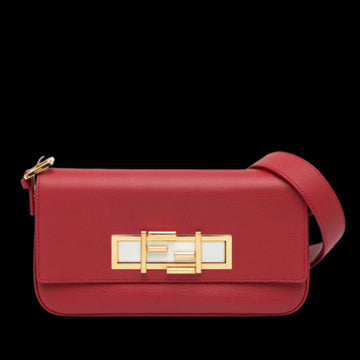 Red Leather Fendi Baguette