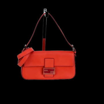 Red Leather Fendi Baguette