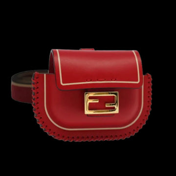 Red Leather Fendi Crossbody Bag