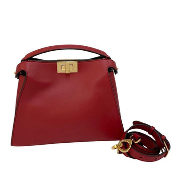 Red Leather Fendi Peekaboo