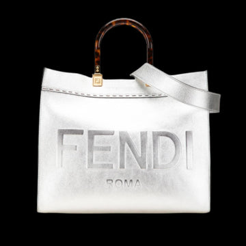 Silver Leather Fendi Tote