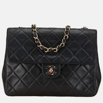 Black Lambskin Matelasse Coco Mark Chain Shoulder Bag