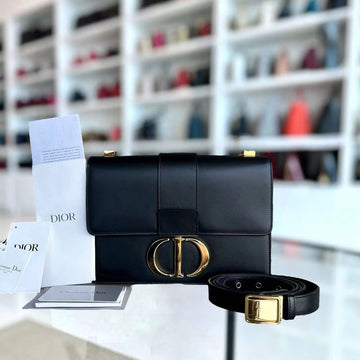 *Full Set Receipt* Montaigne 30 Smooth Calfskin Black Golden Hardware