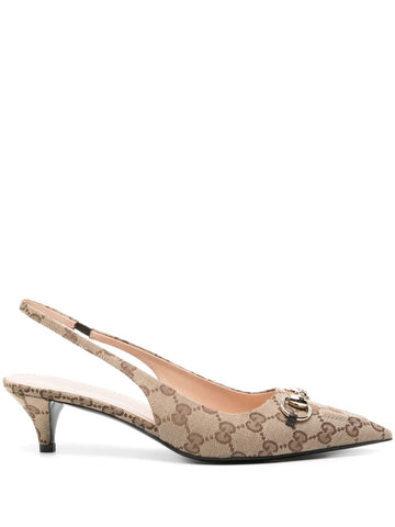 Gucci Women Gg Supreme Slingback Pumps