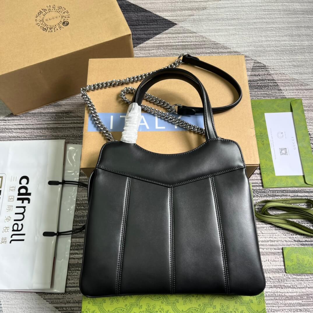 EC 745918 totes Handbag 28cm Black/Genuine Leather