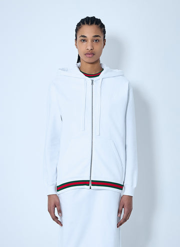 Gucci Women Web Trim Hooded Sweatshirt