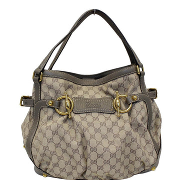 G*G Bag Jockey Medium 203546 Beige CS Canvas Monogram Tote