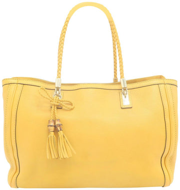 G*G Bella Medium Yellow Calfskin Tote