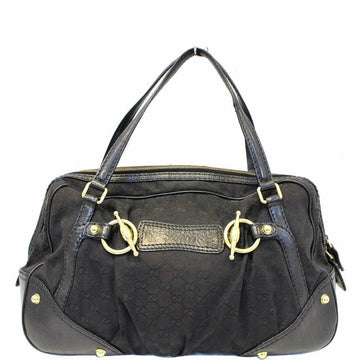 G*G Boston Bag Jockey Black CS Monogram Canvas Tote