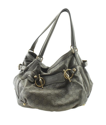 G*G Horsebit Jockey G*Gssima Grey Leather Tote