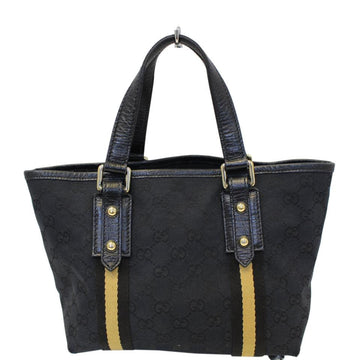 G*G Jolie Jolicoeur Tote CS Canvas Yellow Stripe Small Black Shoulder Bag