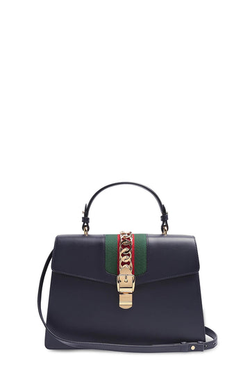 Medium Sylvie Top Handle Bag Blue Agata