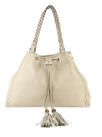 G*G PeCSy Off White Leather Tote