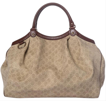 G*G Sukey Large Tan CS Canvas Tote