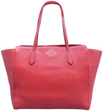 G*G Swing Medium Shoulder Orange Red Calfskin Leather Tote