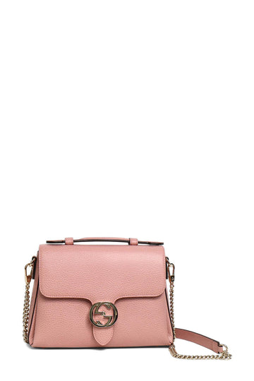 Medium Interlocking EC Top Handle Shoulder Bag Dusty Pink