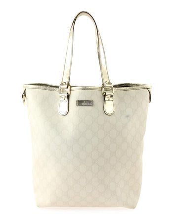 G*G Vertical CS Off White Coated Canvas Tote