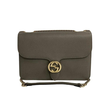 Beige Leather Gucci Shoulder Bag