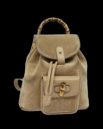 Beige Suede Gucci Backpack