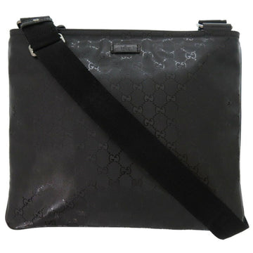 Black Coated Canvas Gucci Shoulder Bag