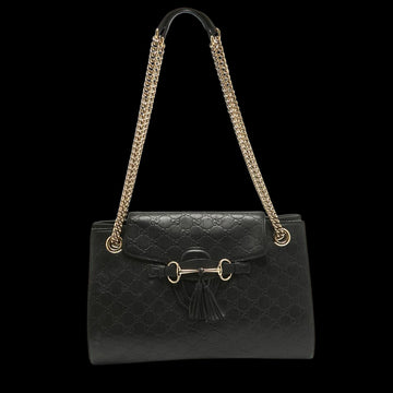 Black Leather Gucci Shoulder Bag