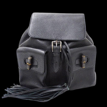 Black Leather Gucci Backpack