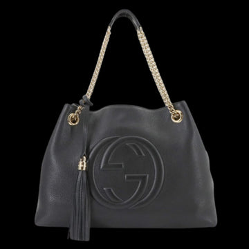 Black Leather Gucci Tote