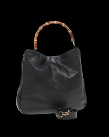 Black Leather Gucci Bamboo