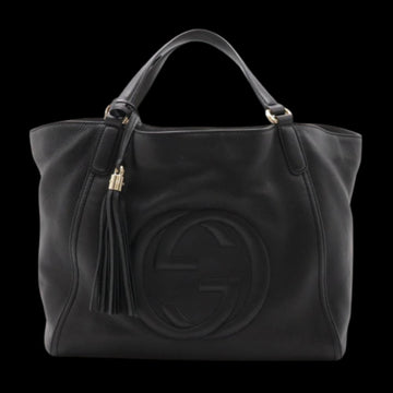 Black Leather Gucci Tote