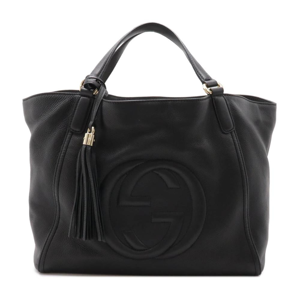 Black Leather Gucci Tote