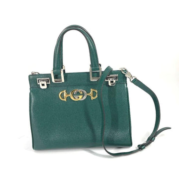 Green Leather Gucci Travel Bag