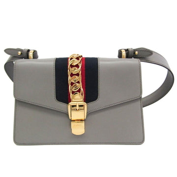 Grey Leather Gucci Sylvie