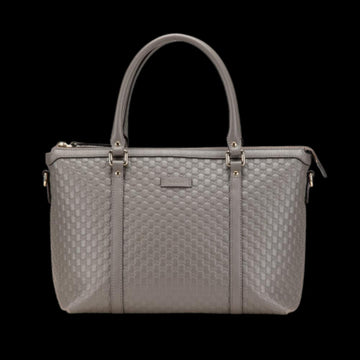 Grey Leather Gucci Tote