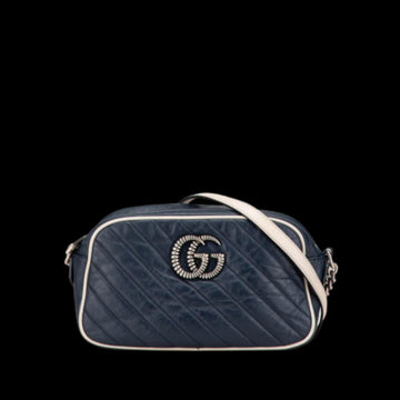 Navy Leather Gucci Marmont