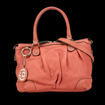Pink Leather Gucci Tote