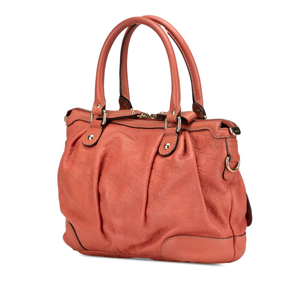 Pink Leather Gucci Tote