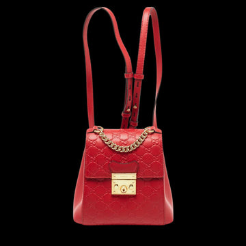 Red Leather Gucci Backpack