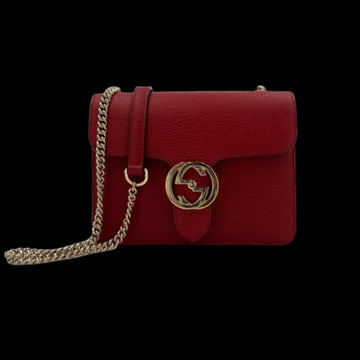 Red Leather Gucci Crossbody Bag